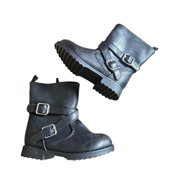 GAP BABY Faux Leather Moto Boot‎ NWOT Sz T7 - Picture 1 of 4